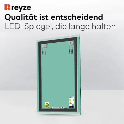 LED Spiegel Vertikal | Wandschalter-Steuerung | Warmweißes Licht - Reyze Seria Edge Model 8