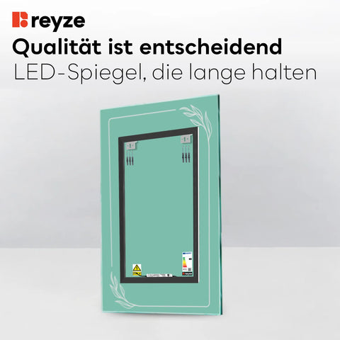 LED Spiegel Vertikal | Wandschalter-Steuerung | Neutralweißes Licht - Reyze Seria Good Vibes Model 1