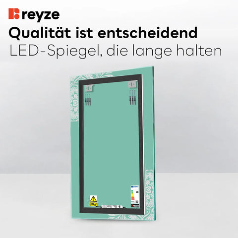 LED Spiegel Vertikal | Wandschalter-Steuerung | Neutralweißes Licht - Reyze Seria Good Vibes Model 4