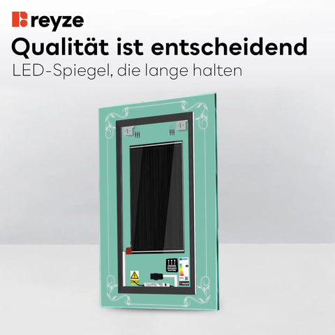 LED Spiegel Vertikal | Touch-Schalter | Anti-Beschlag-Funktion | Kaltweißes Licht - Reyze Seria Good Vibes Model 5