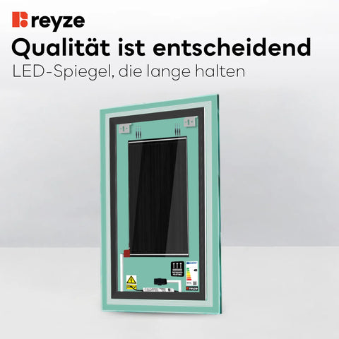 LED Spiegel Vertikal | Touch-Schalter | Anti-Beschlag-Funktion | Neutralweißes Licht - Reyze Seria Minimal Model 1