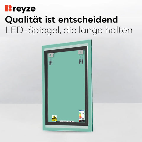 LED Spiegel Vertikal | Wandschalter-Steuerung | Warmweißes Licht - Reyze Seria Minimal Model 8