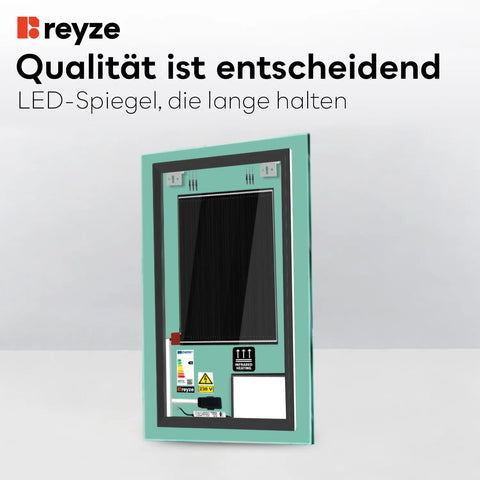 LED Spiegel Vertikal | Touch-Schalter | Anti-Beschlag-Funktion | Kaltweißes Licht - Reyze Seria Motivated Model 3