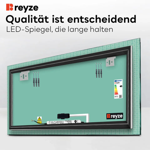 LED Spiegel Rechteckig | Touch-Schalter | Neutralweißes Licht - Reyze Seria Official Model 5