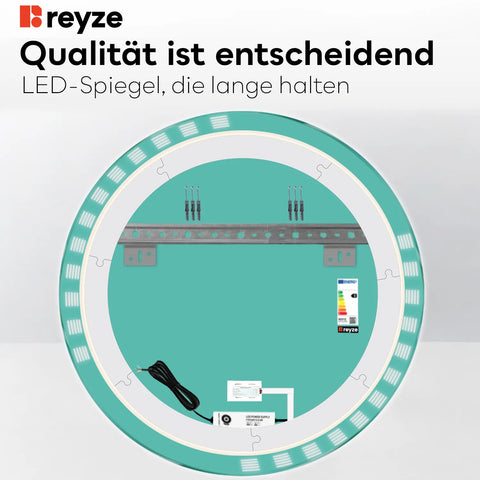 LED Spiegel Rund | Touch-Schalter | Neutralweißes Licht - Reyze Seria Edge Model 6