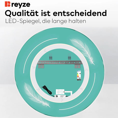 LED Spiegel Rund | Touch-Schalter | Kaltweißes Licht - Reyze Seria Good Vibes Model 2