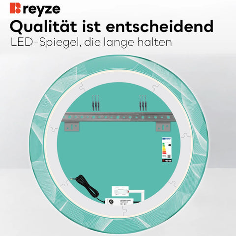 LED Spiegel Rund | Touch-Schalter | Neutralweißes Licht - Reyze Seria Simetria Model 2