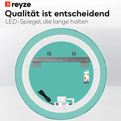 LED Spiegel Rund | Touch-Schalter | Warmweißes Licht - Reyze Seria Simetria Model 4