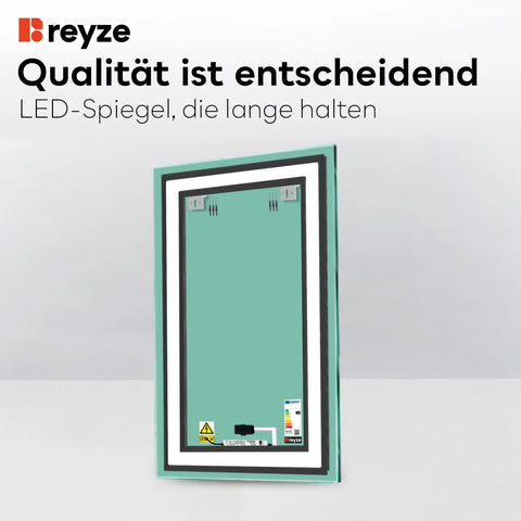 LED Spiegel Vertikal | Touch-Schalter | Warmweißes Licht - Reyze Seria Salono Model 2