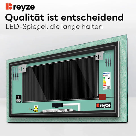 LED Spiegel Rechteckig | Touch-Schalter | Anti-Beschlag-Funktion | Kaltweißes Licht - Reyze Seria Simetria Model 5
