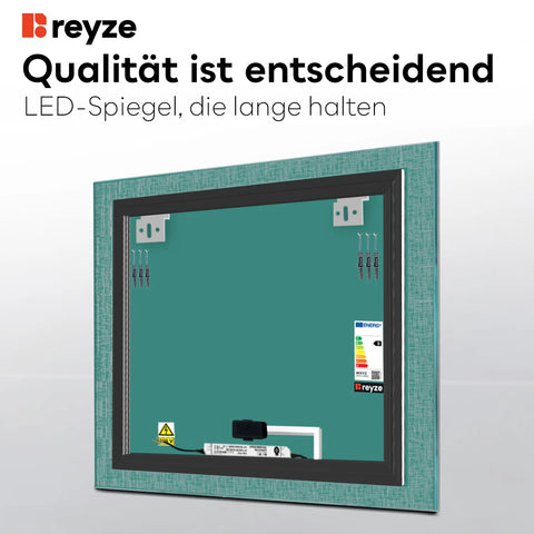 LED Spiegel Quadratisch | Touch-Schalter | Kaltweißes Licht - Reyze Seria Simetria Model 6
