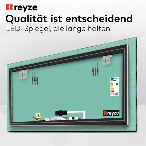 LED Spiegel Rechteckig | Touch-Schalter | Warmweißes Licht - Reyze Seria Simetria Model 6