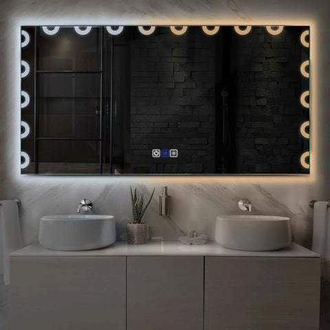 LED Spiegel Rechteckig | Touch-Schalter | Anti-Beschlag-Funktion | Einstellbare Farbtemperatur - Reyze Seria Edge Model 4