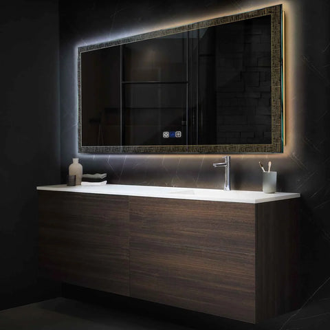 LED Spiegel Rechteckig | Touch-Schalter | Anti-Beschlag-Funktion | Einstellbare Farbtemperatur - Reyze Seria Simetria Model 6