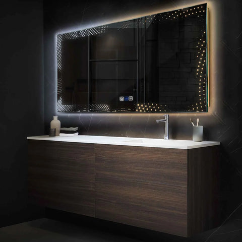 LED Spiegel Rechteckig | Touch-Schalter | Anti-Beschlag-Funktion | Einstellbare Farbtemperatur - Reyze Seria Simetria Model 8