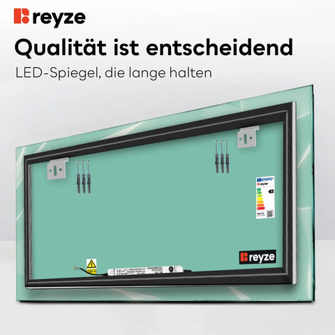 LED Spiegel Rechteckig | Wandschalter-Steuerung | Kaltweißes Licht - Reyze Seria Simetria Model 2