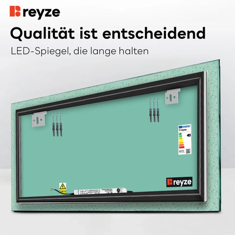 LED Spiegel Rechteckig | Wandschalter-Steuerung | Neutralweißes Licht - Reyze Seria Simetria Model 5