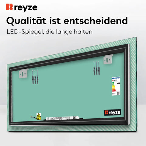 LED Spiegel Rechteckig | Wandschalter-Steuerung | Kaltweißes Licht - Reyze Seria Simetria Model 7
