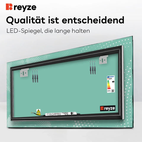 LED Spiegel Rechteckig | Wandschalter-Steuerung | Kaltweißes Licht - Reyze Seria Simetria Model 8