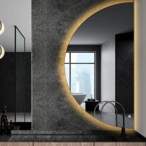 LED Spiegel Halbmond | Touch-Schalter | Warmweißes Licht - Reyze Seria Ambient Model 1 - Rechte Seite