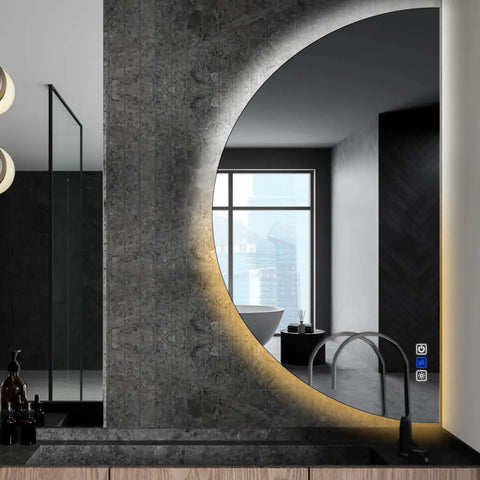 LED Spiegel Halbmond | Touch-Schalter | Anti-Beschlag-Funktion | Einstellbare Farbtemperatur - Reyze Seria Ambient Model 1 - Rechte Seite