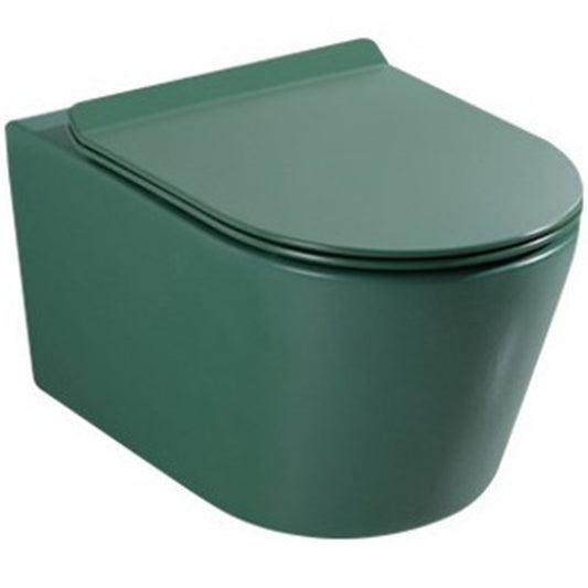 Vas de toaleta WC suspendat pe perete cu capac SPARKE model KESSY 05 GREEN