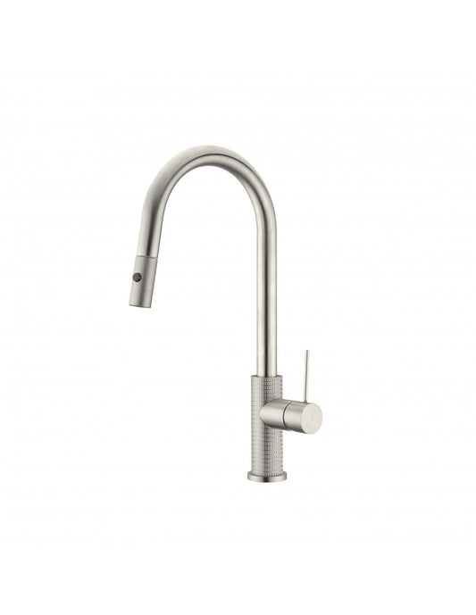 Baterie bucatarie stativa cu pipa flexibila Vege Spray SPARKE model MIRATTO 03 BRUSHED NICKEL