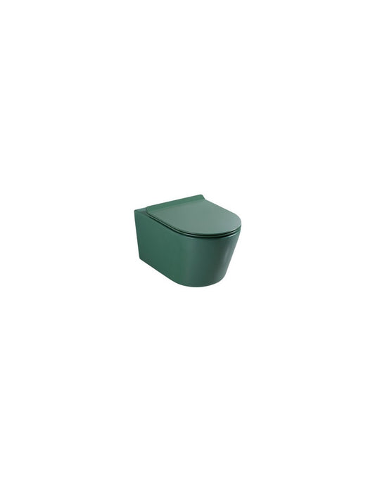 Vas de toaleta WC suspendat pe perete cu capac SPARKE model KESSY 05 GREEN